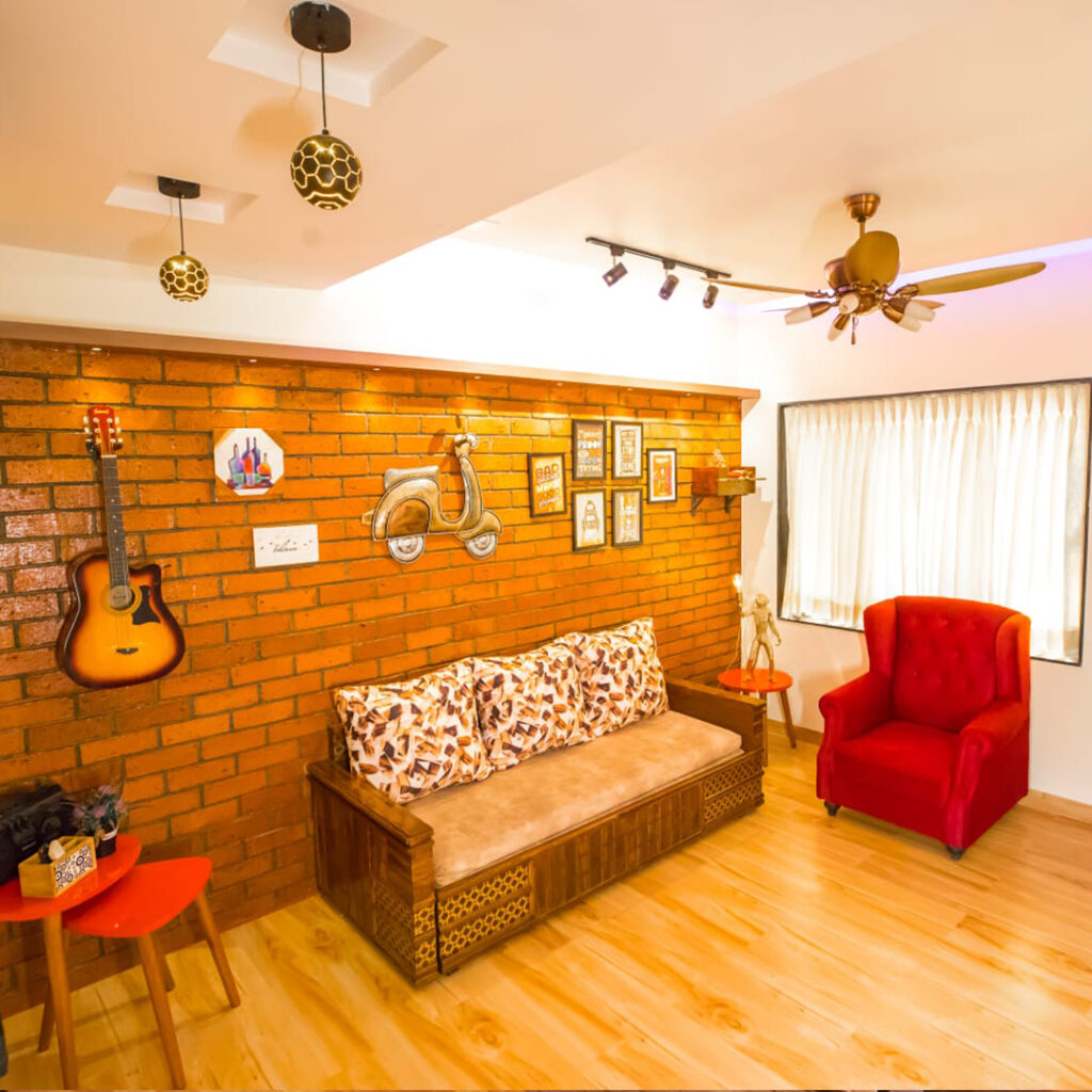 Living room of sona villa in lonavala